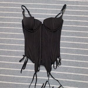 Victoria's Secret Black Bustier Corset with Adjustable Straps